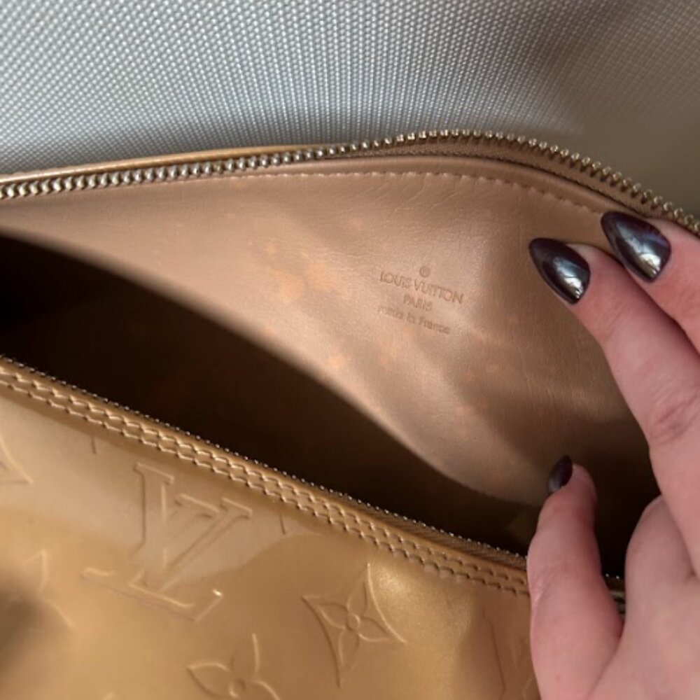 Vintage LV AUTH Bedford Handbag Beige Vernis - Picture 12 of 14